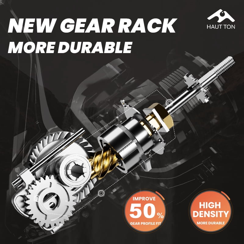 HAUT TON Smooth Spinning Fishing Reel 5.2:1 Gear Ratio 6+1 BB Ambidextrous Carbon Fiber Construction Durable Corrosion-Resistant