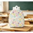 thumbnail image 5 of Cute Colorful Floral Pattern Corduroy School Backpack 4"×9.5"×12", Light Spacious Casual Daypack For Children Shopping And Short Outings (G), 5 of 5