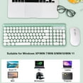 thumbnail image 5 of Wireless Keyboard and Mouse Combo, RaceGT Typewriter Keyboard Mouse Combo, 2.4G Silent USB Mouse, Quiet Cordless Cute Retro Keyboard Mouse Set, for Windows, Computer, Desktop, PC, Laptop, Green, 5 of 9