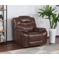 thumbnail image 2 of Sunset Trading Diamond Power Contemporary Faux Leather Recliner in Brown, 2 of 6