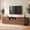 Walnut, variant on NIUEJOI Fluted TV Stand for TVs up to 95", 86.6" Modern Media Console with Sliding Doors & Open Shelf for Living Room, White