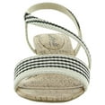 thumbnail image 3 of LIFE STRIDE Womens White Striped Asymmetrical Padded Yasmine Round Toe Wedge Slip On Slingback Sandal 6.5 W, 3 of 3