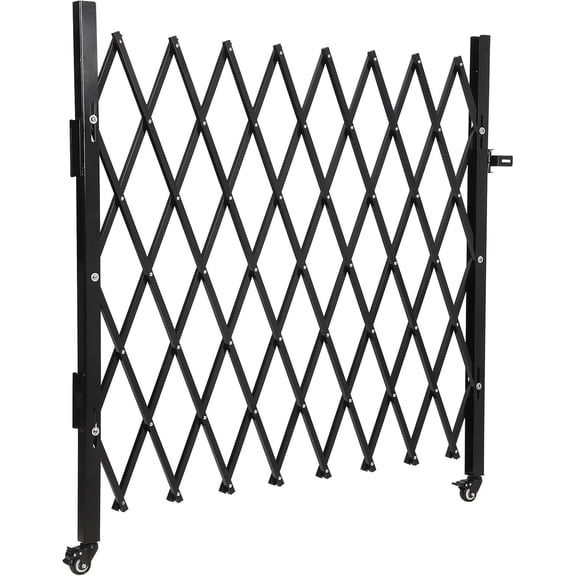 Accreate Folding Aluminum Security Gate - 360° Rolling Flexible Expanding Barricade, Black Scissor Gate/Door for Driveway