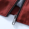 thumbnail image 4 of FRSASU Men's Comfortable Loose Coat Business Casual Stand Collar Zipper Jacket for Casual Outdoor Bike Outerwear Red, 4 of 9