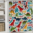 thumbnail image 6 of Orinice Dinosaur ROAR Colorful Bathroom Decor Set with Hooks - Luxurious Graphic Print Polyester Fabric Fashion Shower Curtain Set for Bathroom 69x72, 6 of 7