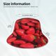 thumbnail image 3 of Fotbe Strawberry Red Sombrero Tipo Pescador con Estampado – Sombrero de Sol de Algodón de Moda para Playa, Golf, Pesca, 3 of 6