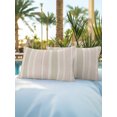 thumbnail image 5 of Outdoor Pillows Waterproof, Farmhouse Stripe Bedding Throw Pillows with Insert for Couch Sofa Bed, Boho Country Vintage Pink Striped 12x20 Inch Pillowcases Decorative Camping Patio Pillow Set of 2, 5 of 7