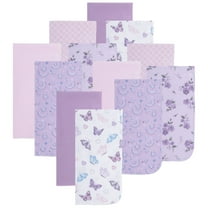EVERYDAY KIDS 12 Pack Burp Cloths - Butterflies/Roses/Rainbow