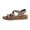 Khaki, variant on Casual Roman Sandals For Women Spring Summer Elastic Strap Round Toe Pu Eu37 Us4 Foot Length 9.25 Inches No Shoe Box
