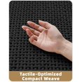 thumbnail image 3 of Alfombra de Baño Antideslizante 44 x 75 cm, Tapete de Baño Chenile Absorbente Lavable a Máquina, Alfombra Rectangular para Baño, Bañera, Ducha (Negro), 3 of 4
