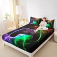 thumbnail image 4 of Manfei Game Queen Sheet Sets,Modern Gamepad Controller Flat Sheet,Multicolor Lightning Queen Fitted Sheet For Boy,Microfiber Room Decor,4-Piece, 4 of 7