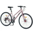 thumbnail image 6 of Zukka Hybrid Bicycle Road Bike for Women Aluminum Alloy Rim 700C Steel Frame 7 Speed Rosy Pink, 6 of 6