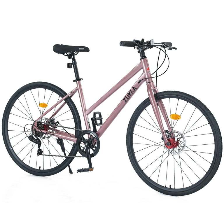Zukka Hybrid Bicycle Road Bike for Women Aluminum Alloy Rim 700C