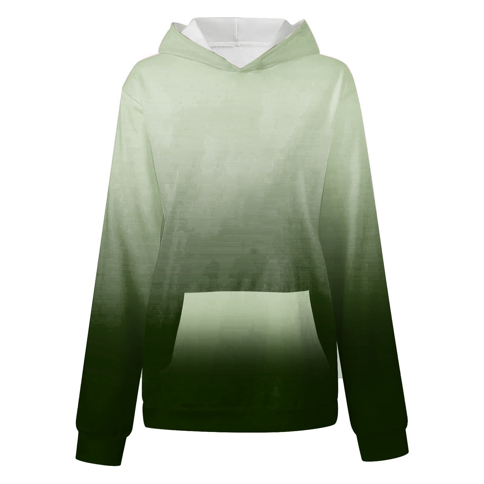 Sweat à Capuche Dégradé Oversize Pour Fille - Manches Longues, Doux Et Chaud - Pour L'école Et Le Style Décontracté - 12