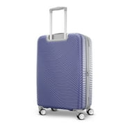 American Tourister Color Waves Medium Checked Expandable Luggage Suitcase with Spinner Wheels, Dusk Purple