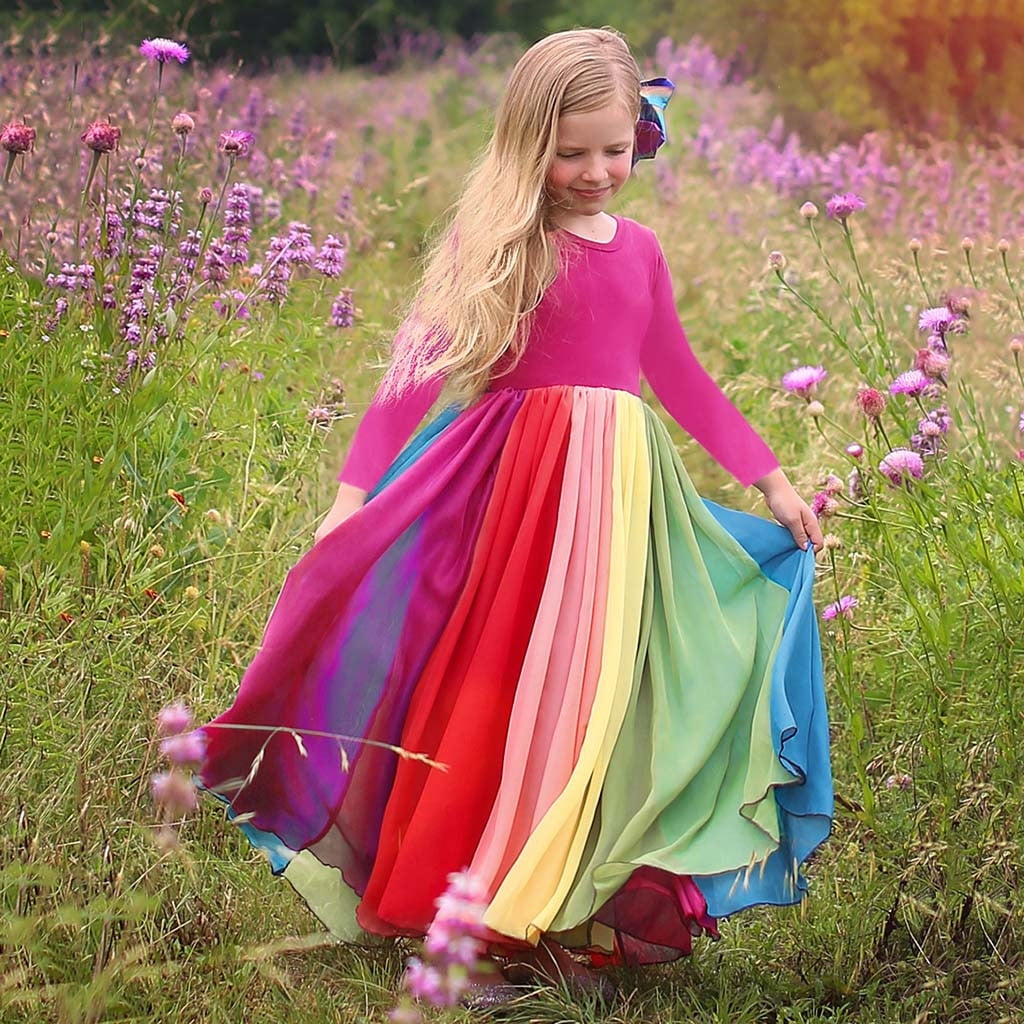 Winter Savings Clearance PEZHADA Fall Wedding Guest Dresses Toddler Girl Dress Kids Girls Splice Princess Pageant Gown Birthday Party Dresses Walmart