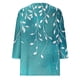 thumbnail image 4 of Tejiojio 3/4 Length Seelve Shirts for Women Casual Printed Crewneck Blouse Loose Fit Summer Top, 4 of 5