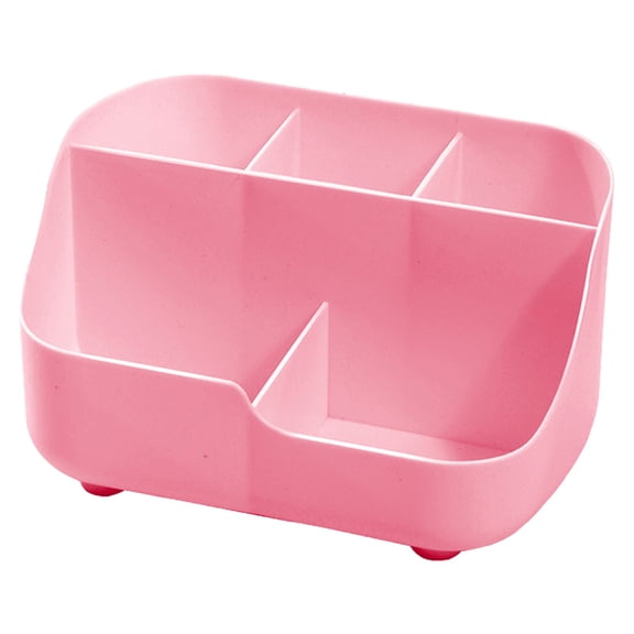 Small Multifunctional Desk Organizer Caddy Home Accessory Tray for Stationery Art And Bathroom Storage Versatile Plastic Compartment Holder Pink 16*14Cm