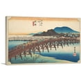 thumbnail image 1 of ARTCANVAS Okazaki - Tenshin no Hashi 1834 Canvas Art Print by Utagawa Hiroshige - Size: 26" x 18" (1.50" Deep), 1 of 9
