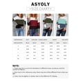 thumbnail image 2 of Asyoly Women Striped Color Block Sweaters Long Sleeve Crewneck Casual Patchwork Waffle Knit Pullover Sweatshirts Tops, 2 of 4