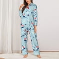 thumbnail image 2 of Balery Sailboats Anchors Conjunto de Pijama con Estampado para Mujer, Conjunto de Dos Piezas con Manga Larga, Ropa de Dormir Suave con Bolsillos, Pijamas Cómodos-Large, 2 of 7