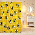 thumbnail image 2 of Erosebridal Cartoon Bee Shower Curtain 72Wx84L,Cute Wildlife Bathroom Shower Curtain,Yellow Gold, 2 of 5