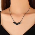 thumbnail image 2 of Collar de murciélago Collar de Halloween Zirconia cúbica Murciélago vampiro invertido Collar de animales divertido festivo, 2 of 5