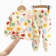 thumbnail image 5 of TOWED22 Toddler Boys Pajama Sets Cotton 2 Piece Long Sleeve Kids Sleepwear Infant Kids Boys Girls Animal Truck Cotton Pajamas Set 6-12 Months 12-24 Months 2t 3t 4t 5t 6t 7t 8t 9t Children,Beige,1-2 Y, 5 of 5