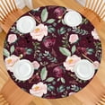 thumbnail image 2 of Round Fitted Tablecloth with Elastic Edges Fits 45"-52" Round Tables Pioneer Colorful Floral Waterproof Table Cover Washable Indoor and Outdoor for Party Kitchen Dinner Banquet Patio Picnic, 2 of 7