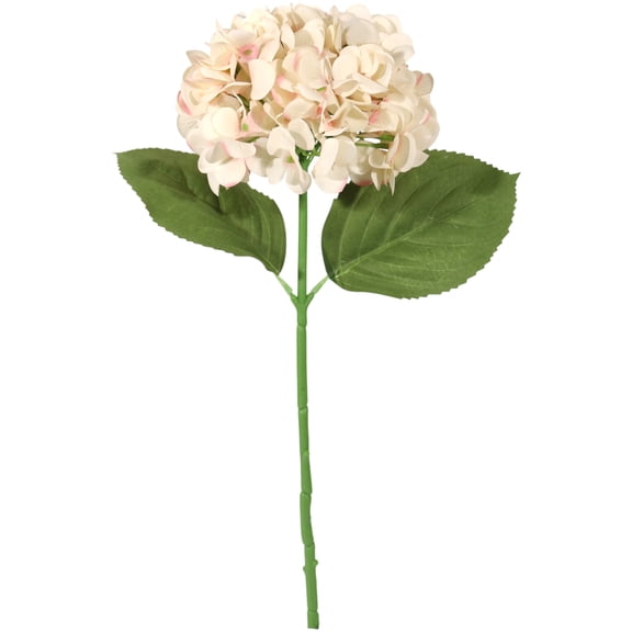 Pack of 6 Pink Blush Hydrangea Artificial Silk Flowers – 18” Faux Floral Stems with Lifelike 7” Blooms