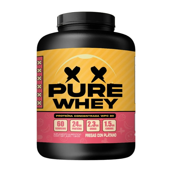 Pure Whey Proteina Sabor Fresa con Plátano 4 lb Smile Labz