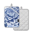 thumbnail image 2 of ALAZA Flower with Blue Pot Holders Set of 2 Heat Resistant Kitchen Oven Mitts, 2 of 7