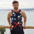thumbnail image 6 of Cauagu Red Blue White Stars Print Men's Sleeveless Muscle Shirts,Tank Tops Quick Dry Workout Tank Top Gym Muscle Tee Fitness Bodybuilding T Shirt for Men-Small, 6 of 7