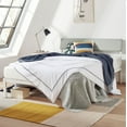 thumbnail image 6 of Mellow KERA Metal & Wood Platform Bed Frame with Upholstered Angled Headboard, Full, White, 6 of 12
