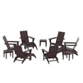 thumbnail image 4 of WestinTrends Ashore 12 Pieces Adirondack Chairs Set, All Weather Poly Lumber Adirondack Chairs with Ottoman and Side Table Patio Conversation Outdoor Furniture Set, Dark Brown, 4 of 8
