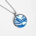 thumbnail image 4 of Flag of Israel Glass Design Circle Pendant Necklace - Stylish Jewelry for Women, 4 of 5