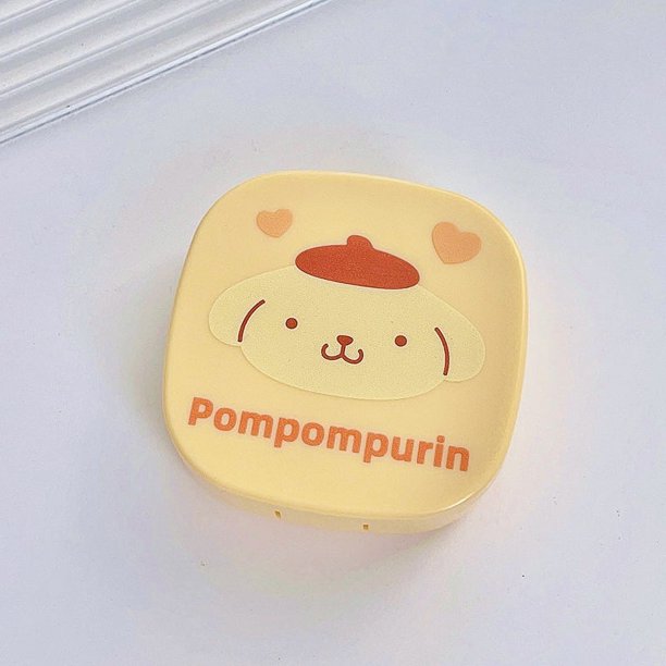 Caja de almacenamiento de lentes de contacto Sanrioed Kuromi, caja de compañero de lentes de contacto de dibujos animados Kittys, espejo portátil, caja de compañero, nuevo