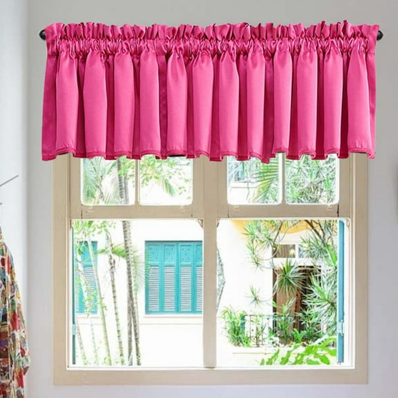 LmnLft 18"x54" Solid Color Window Valance - Rod Pocket Curtain Panel with Thermal Insulation, Cottage Style Kitchen/Living Room Decor