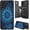 Blue Mandala Flower, variant on Case for Samsung Galaxy S24 Case Wallet Case with Card Holder, PU Leather Kickstand Double Magnetic Clasp Shockproof Cover Case for Galaxy S24, Ice and Fire Tiger