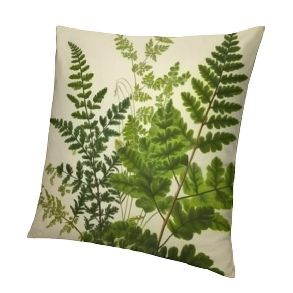 Green Leaves Fern Throw Pillow Covers Spring Summer Botanical Foliage Decorative Throw Pillow Cases for Sofa Garden Couch Home Decor