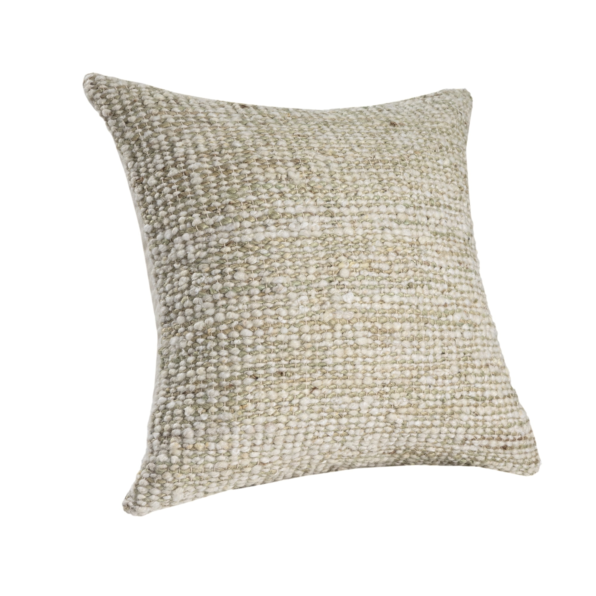 Harlow Hill Tulsa 22" x 22" Ivory/Green Striped Wool Blend Adult Decorative Throw Pillow Cover