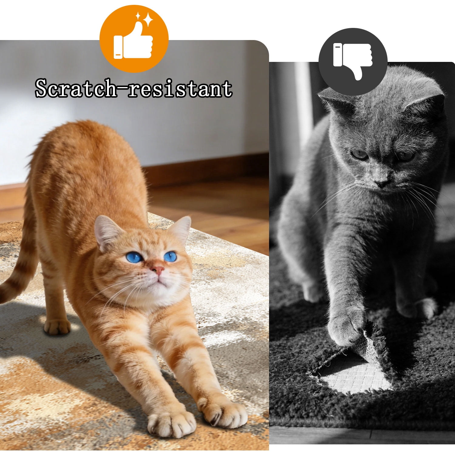 3-Piece Farmhouse Kitchen Rug Set, Washable Anti Slip Striped Floor Mats in 3 Sizes, Stain Resistant Decor Rugs for Kitchen Hallway Bathroom Home Christmas Decor