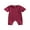 Wine Red, variant on Wassery Baby Boys Girls Summer Rompers 6M 12M 18M 24M Infant Short Sleeve Crew Neck Solid Color Ribbed Jumpsuits