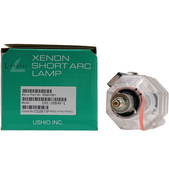DXL-20BAF/L 2000W Xenon L Series Lamp powered by Ushio for Barco Projectors, 25V 80A, LCL 123mm, 3200 Warranty Hours (5002263/R9801067) - 1 Unit per pack