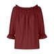 thumbnail image 5 of ICHUANYI Clearance Fashion Women One Shoulder T-Shirt Long Sleeve Casual Tee Tops Blouse(Red, XL) ICHUANYI WER2023081400625, 5 of 6