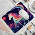 thumbnail image 2 of Alfombrilla de ratón con diseño de unicornio arcoíris estrellado y base de goma antideslizante, cuadrada, protector para portátil, almohadillas de escritura, alfombrilla de ratón para, 2 of 7