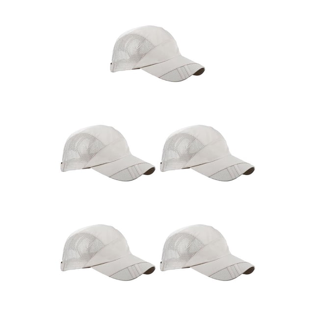 Wisewang Men Hat Clothing Accessory Sunshade Adjustable Outdoor Summer Quick Drying Mesh Baseball Caps Birthday Gift Beige 5Set