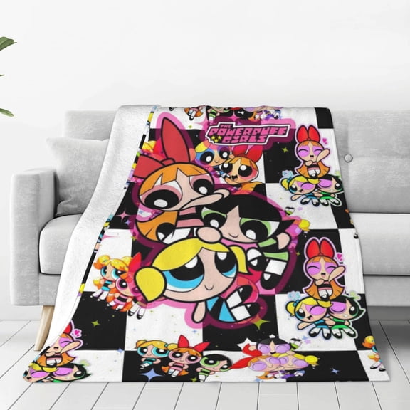 The Powerpuff Girls Throw Blanket Couch Bed Sofa Soft Lightweight Warm Cozy Flannel Fleece Bed Blanket For Kids Adults Gift Multiple Sizes Available 40"X30"
