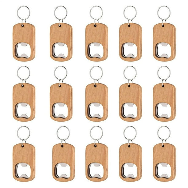 Paquete de 15 Abridores de de Madera en , Llaveros en para Grabado , Abridores de de Madera, Llaveros A Granel, Llave Grabada