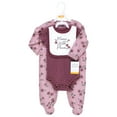 thumbnail image 2 of Hudson Baby Infant Girl Cotton Sleep and Play, Bodysuit and Bandana Bib Set, Plum Wildflower, 3-6 Months, 2 of 2